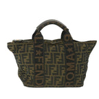 FENDI Zucca Canvas Hand Bag Black Brownep2059