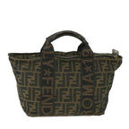 FENDI Zucca Canvas Hand Bag Black Brownep2059