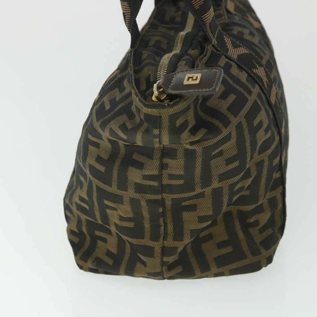 FENDI Zucca Canvas Hand Bag Black Brownep2059