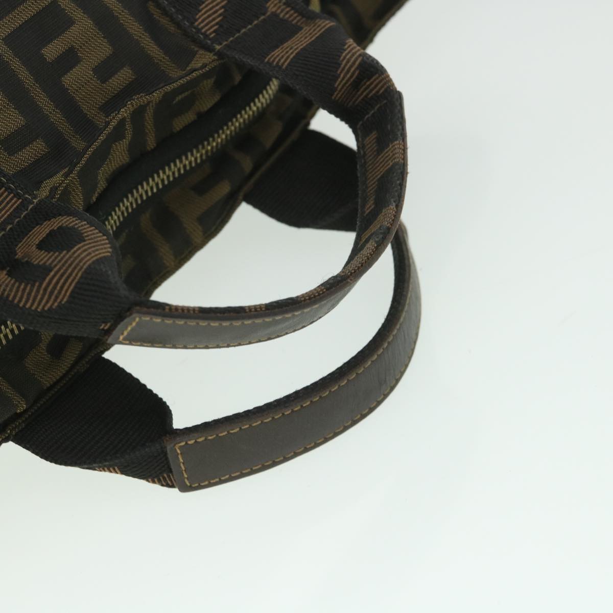 FENDI Zucca Canvas Hand Bag Black Brownep2059