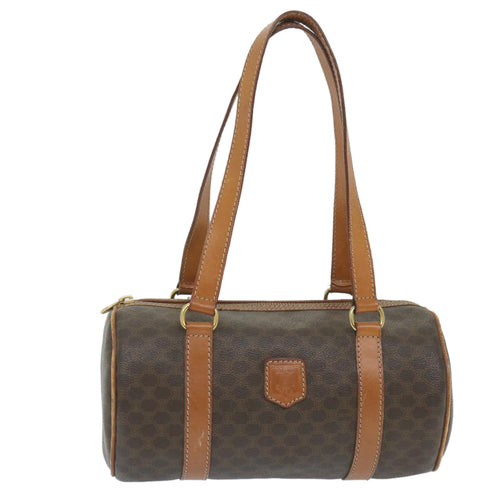 CELINE Macadam Canvas Shoulder Bag PVC Leather Brown  ep2173