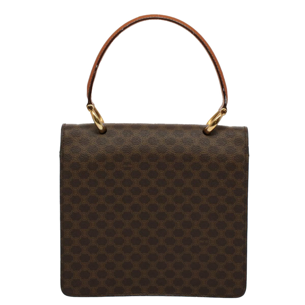 CELINE Macadam Canvas Hand Bag PVC Leather Brown  ep2213