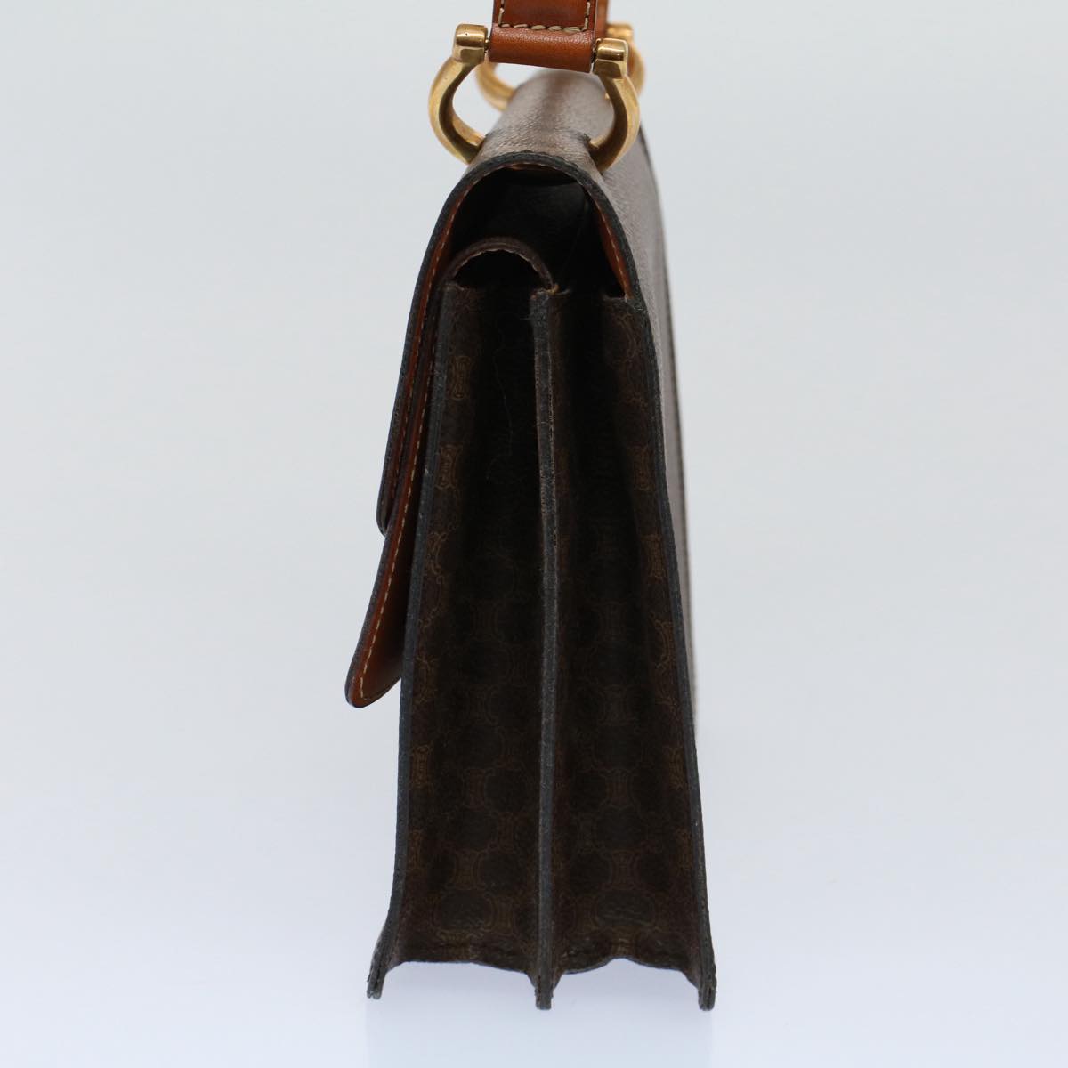 CELINE Macadam Canvas Hand Bag PVC Leather Brown  ep2213