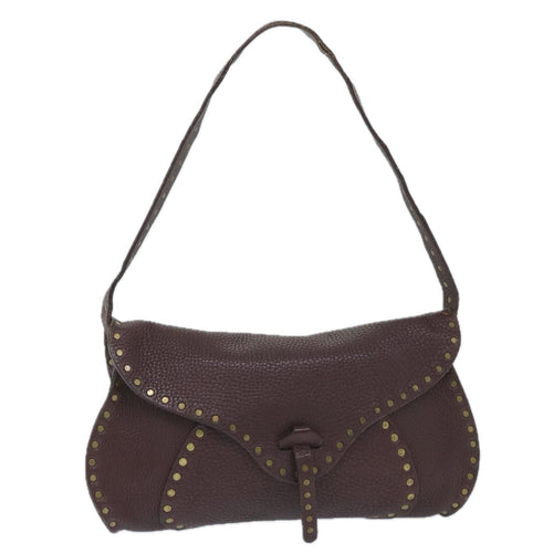 CELINE Shoulder Bag Leather Wine Red  ep2215