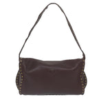 CELINE Shoulder Bag Leather Wine Red  ep2215