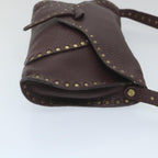 CELINE Shoulder Bag Leather Wine Red  ep2215