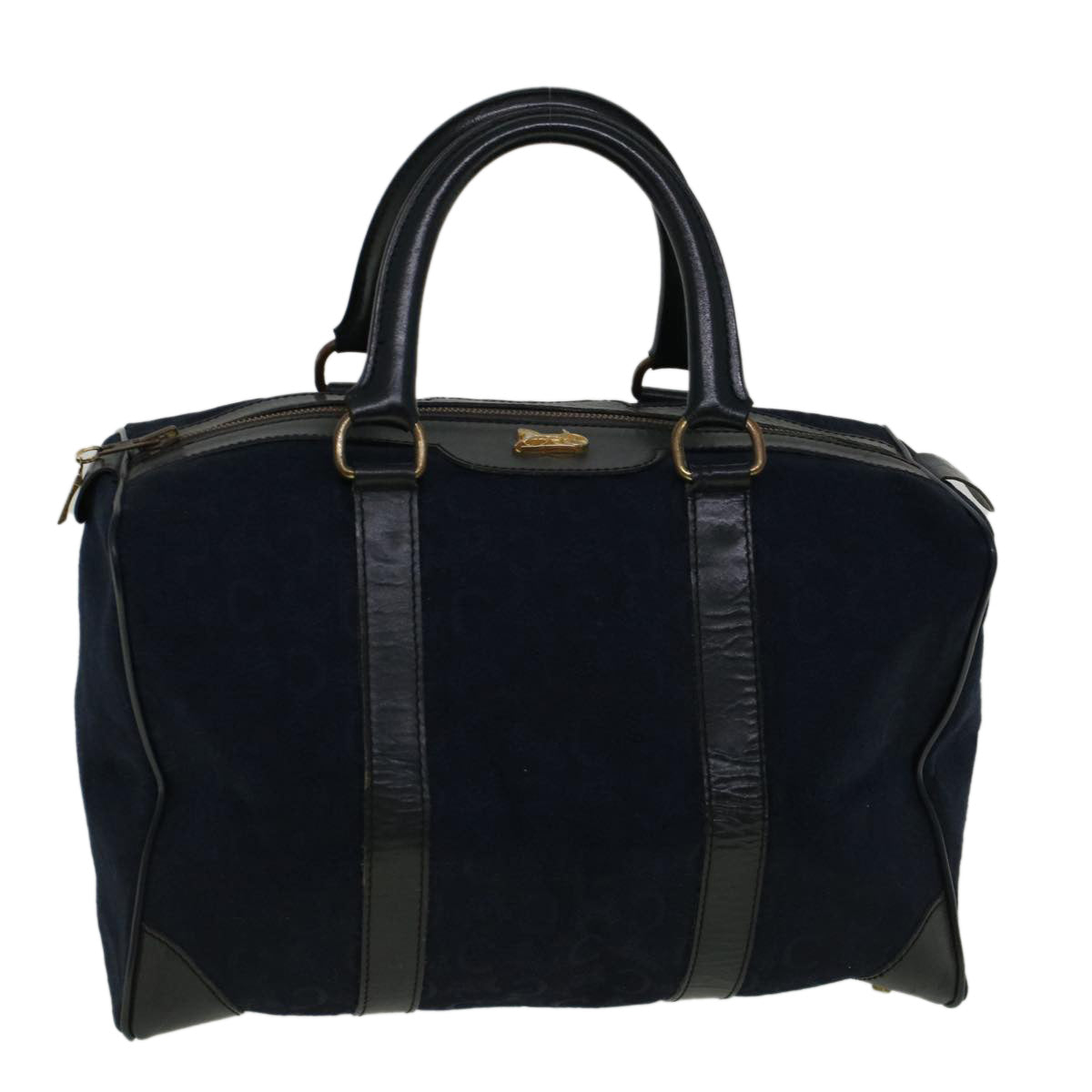 CELINE C Macadam Canvas Boston Bag Navy  ep2240
