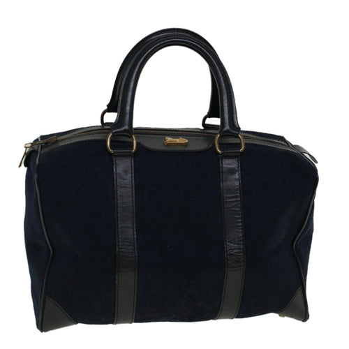 CELINE C Macadam Canvas Boston Bag Navy  ep2240