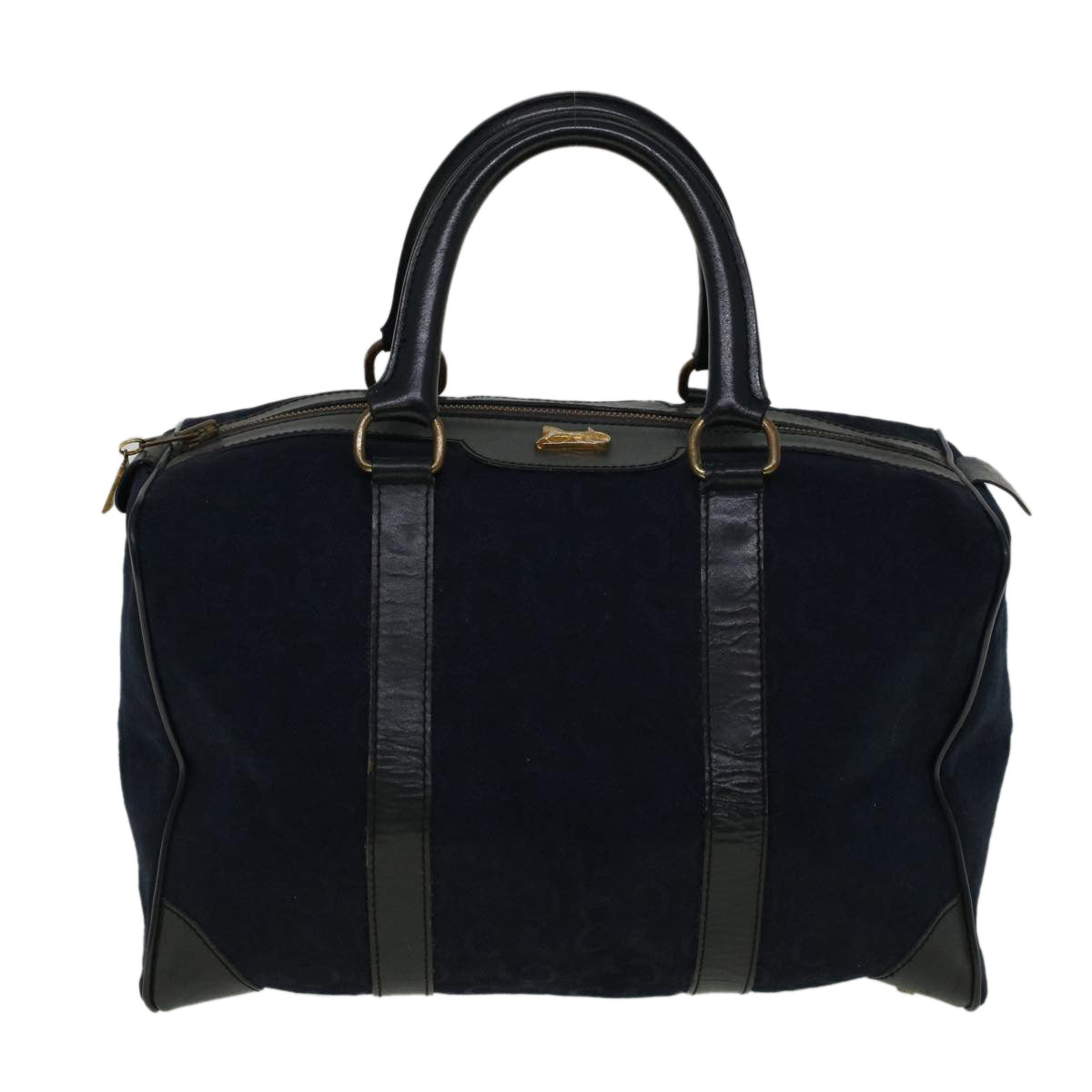 CELINE C Macadam Canvas Boston Bag Navy  ep2240