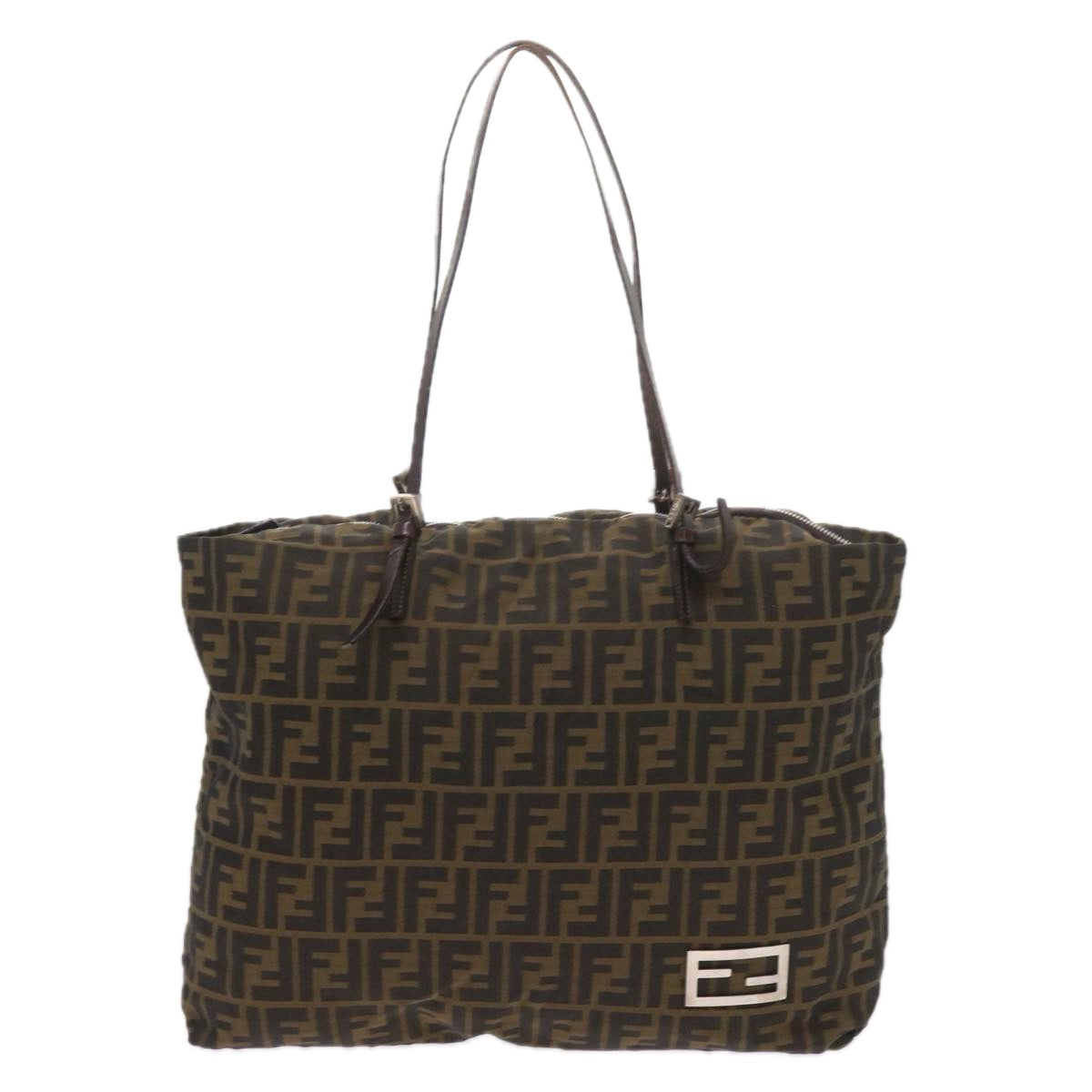 FENDI Zucca Canvas Tote Bag Black Brownep2349