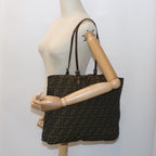 FENDI Zucca Canvas Tote Bag Black Brownep2349