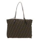 FENDI Zucca Canvas Tote Bag Black Brownep2349