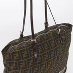 FENDI Zucca Canvas Tote Bag Black Brownep2349