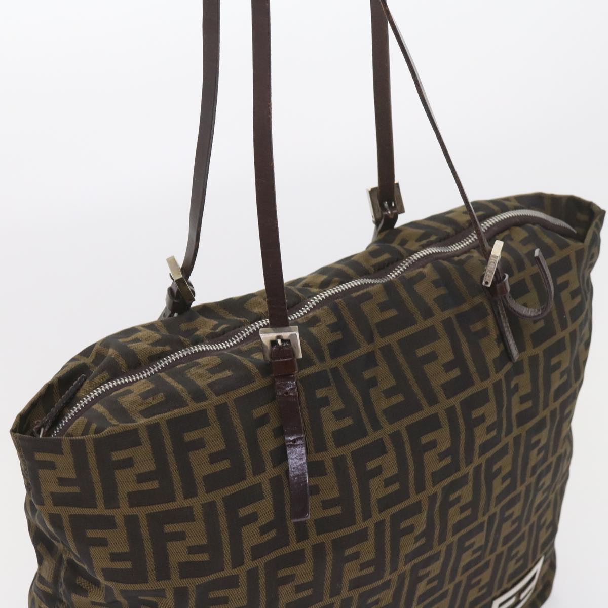 FENDI Zucca Canvas Tote Bag Black Brownep2349