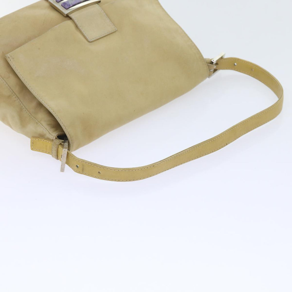 FENDI Mamma Baguette Shoulder Bag Leather Beige 2348 26325 009ep2384