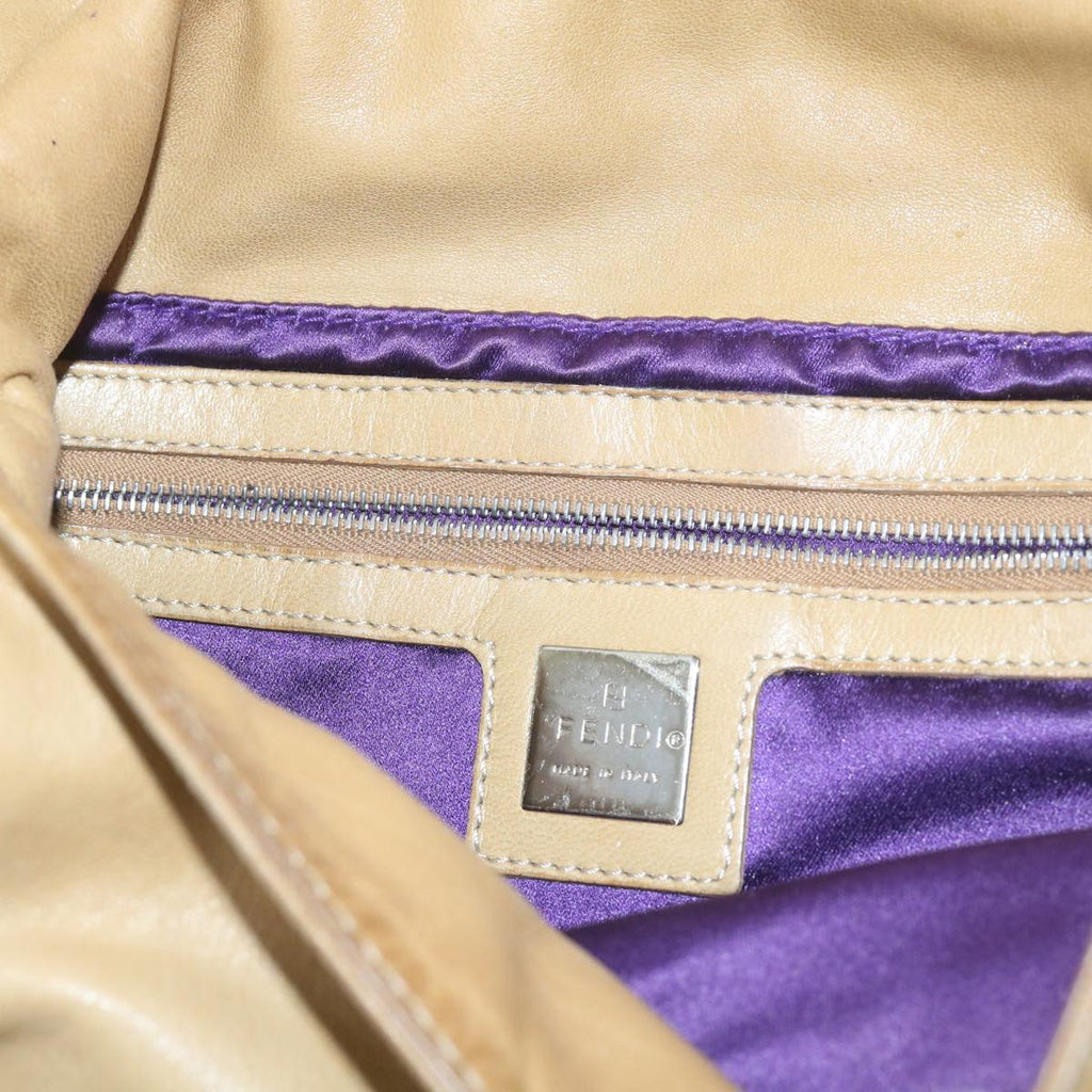 FENDI Mamma Baguette Shoulder Bag Leather Beige 2348 26325 009ep2384