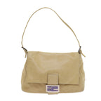 FENDI Mamma Baguette Shoulder Bag Leather Beige 2348 26325 009ep2384