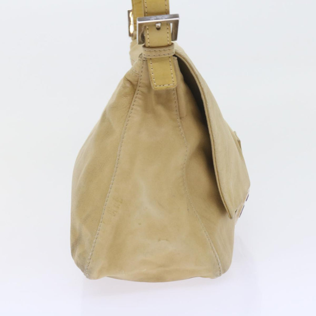 FENDI Mamma Baguette Shoulder Bag Leather Beige 2348 26325 009ep2384