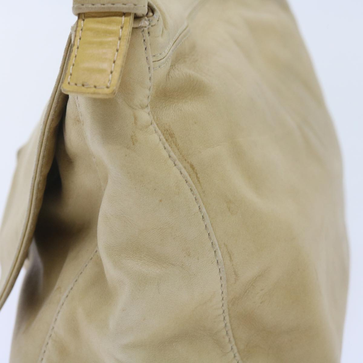 FENDI Mamma Baguette Shoulder Bag Leather Beige 2348 26325 009ep2384