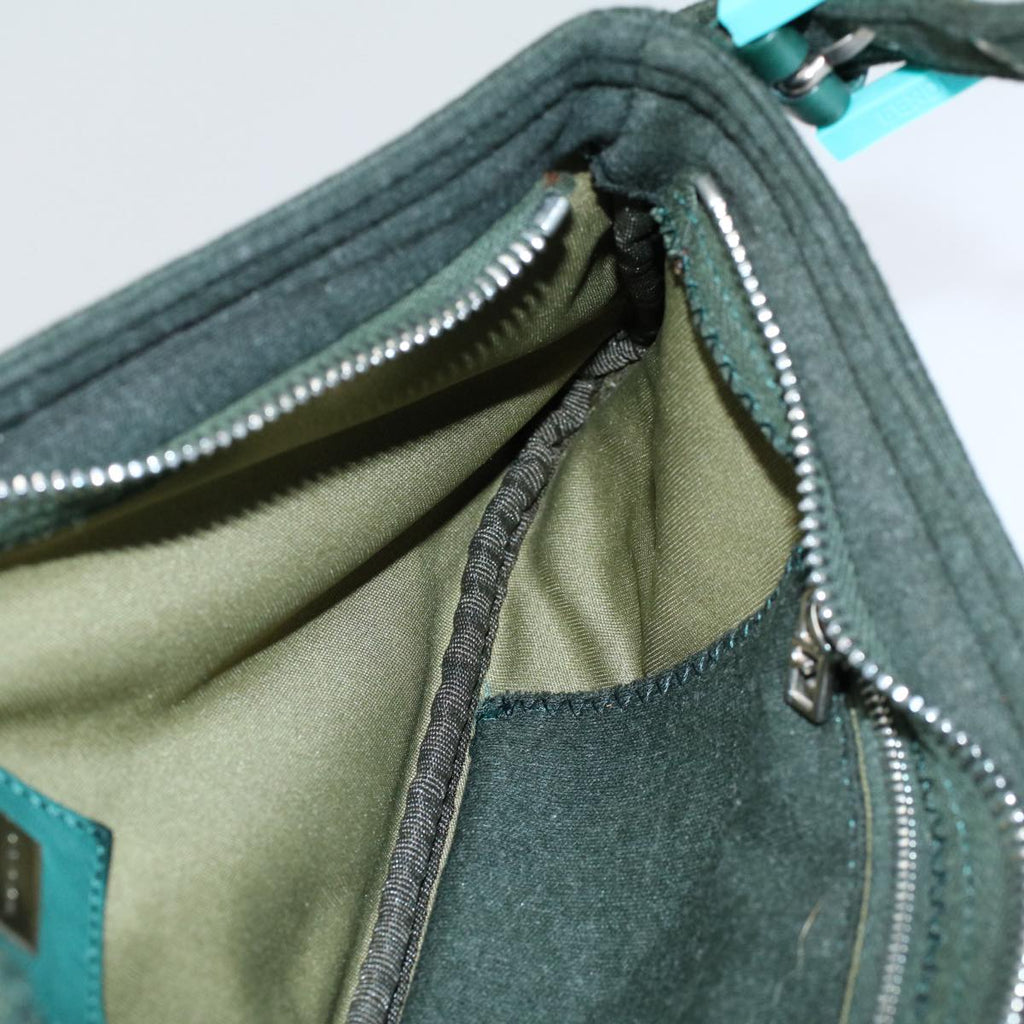 FENDI Mamma Baguette Shoulder Bag Nylon Green 2355 26685 009ep2386