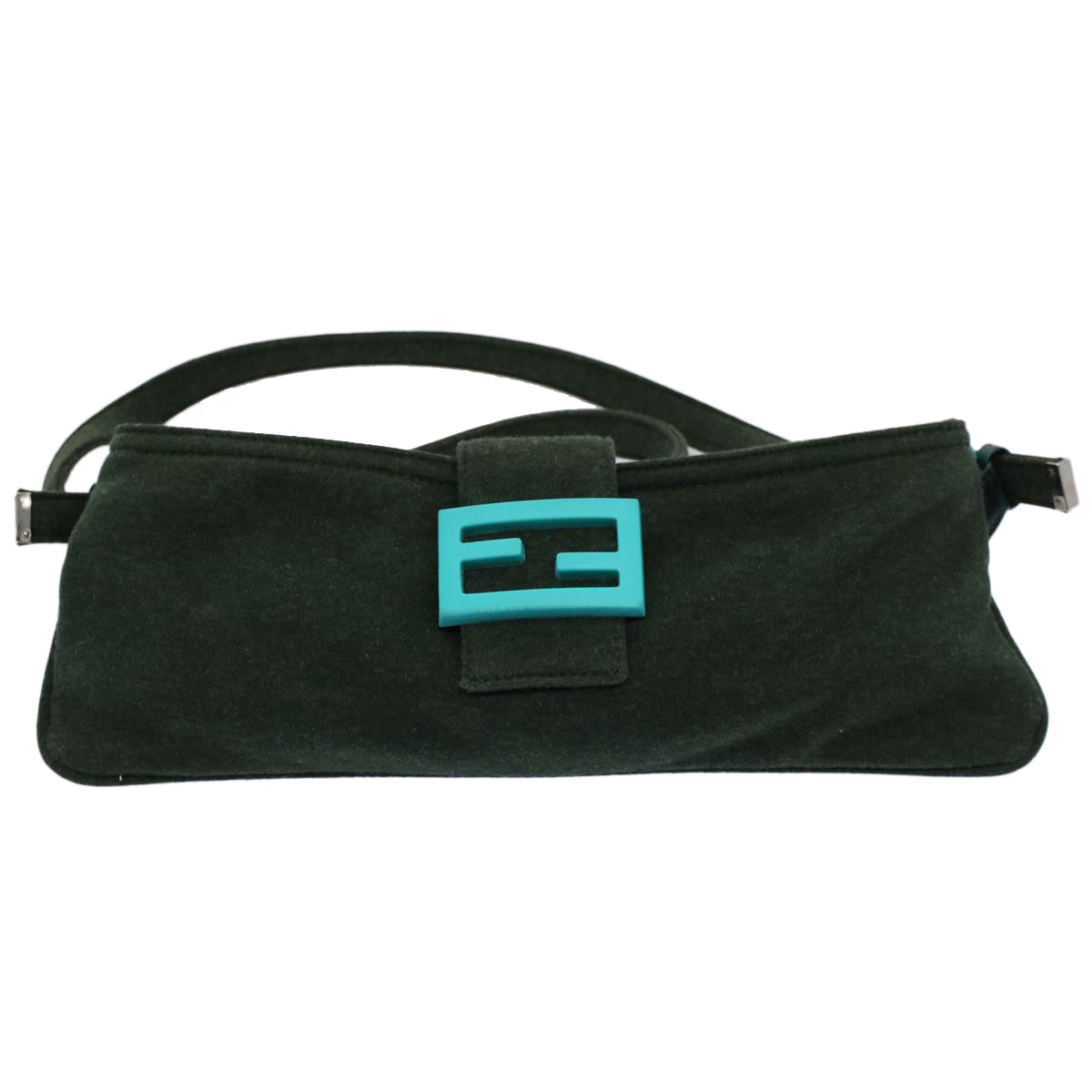 FENDI Mamma Baguette Shoulder Bag Nylon Green 2355 26685 009ep2386