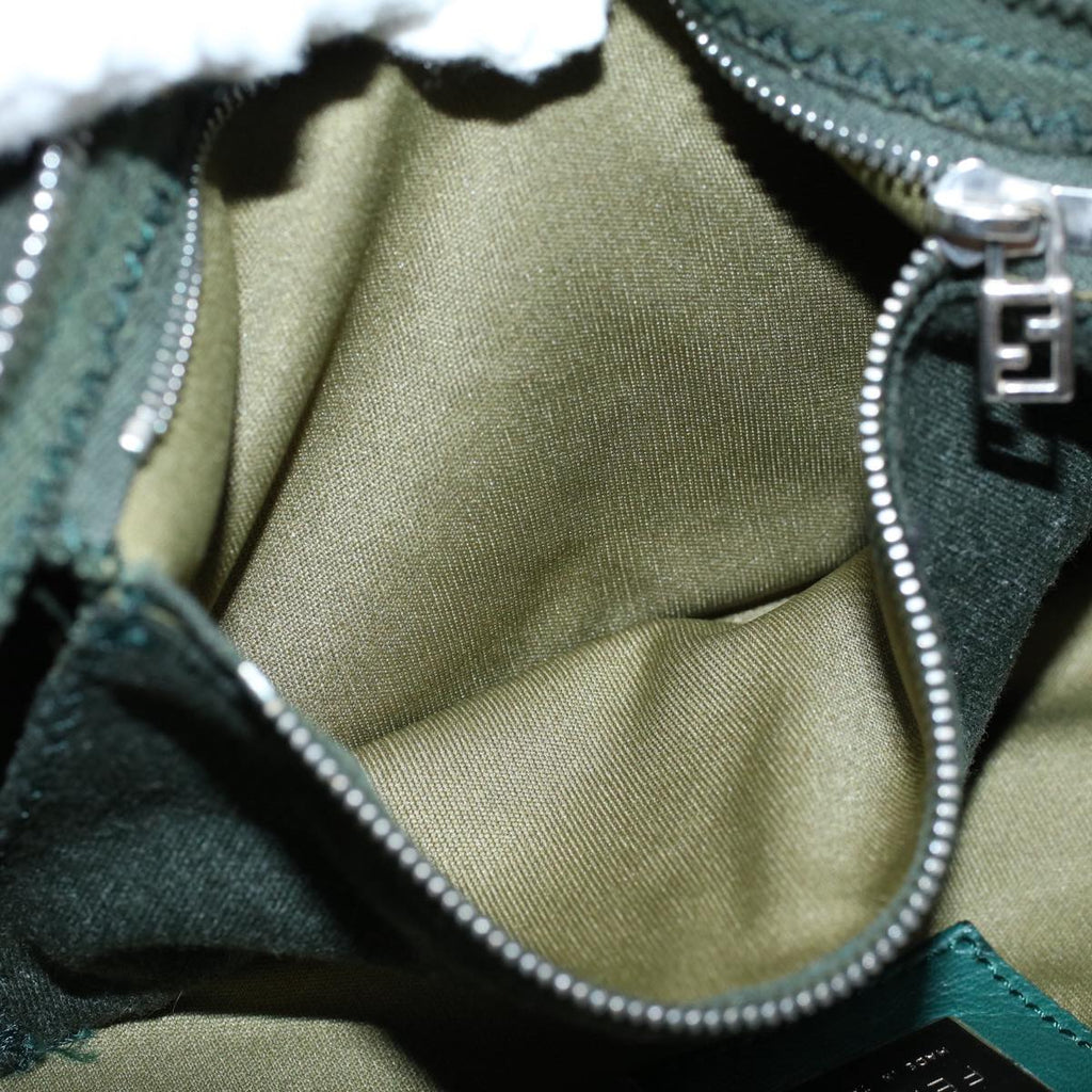 FENDI Mamma Baguette Shoulder Bag Nylon Green 2355 26685 009ep2386