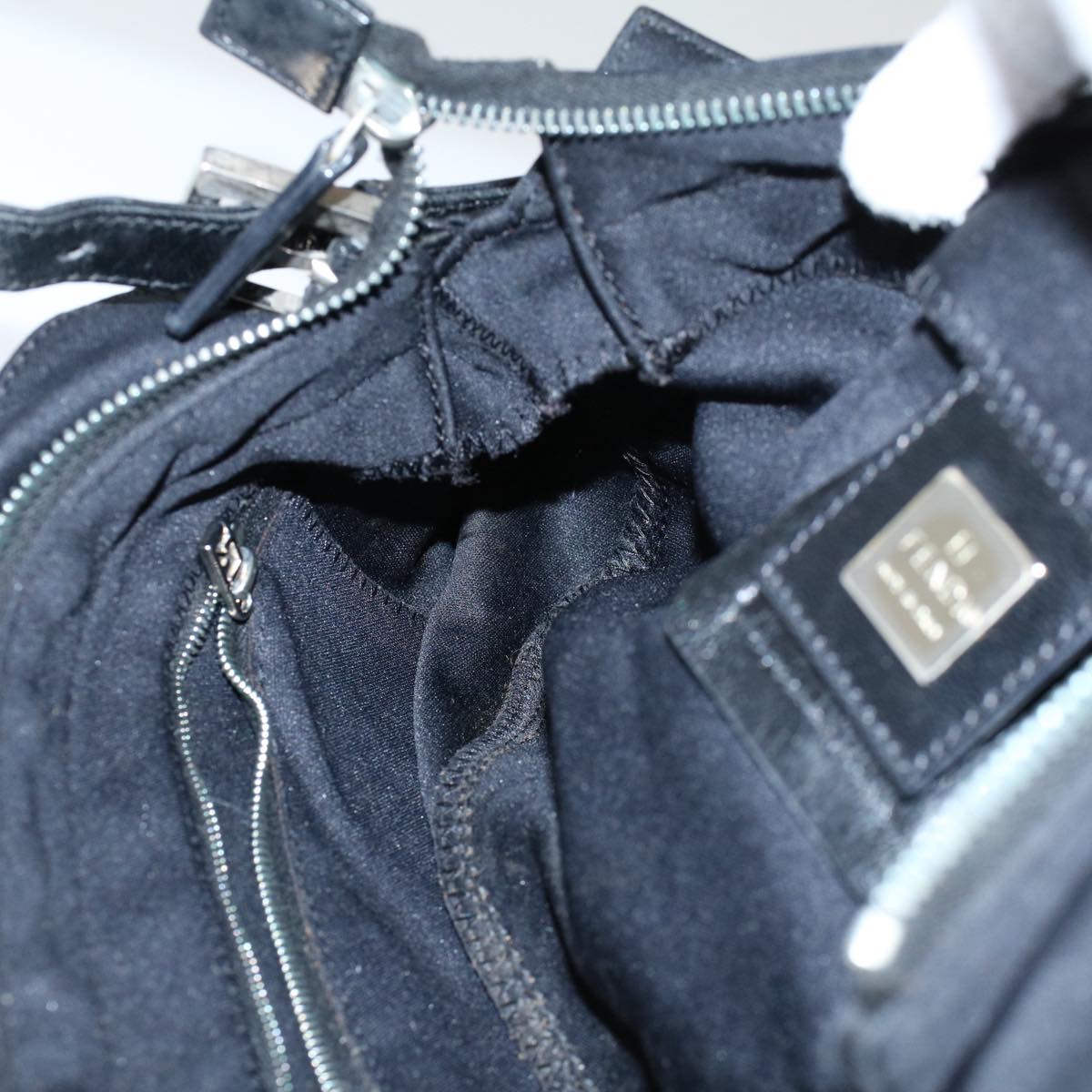 FENDI Mamma Baguette Shoulder Bag Nylon Black 2321 26566 099ep2388