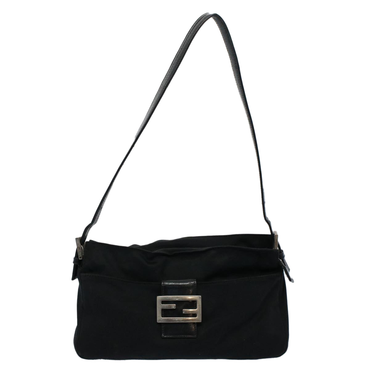 FENDI Mamma Baguette Shoulder Bag Nylon Black 2321 26566 099ep2388