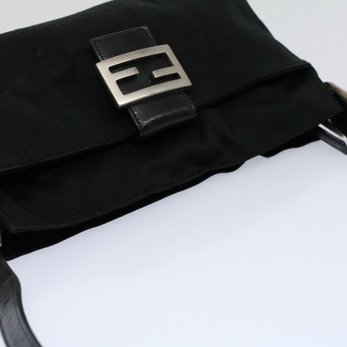 FENDI Mamma Baguette Shoulder Bag Nylon Black 2321 26566 099ep2388