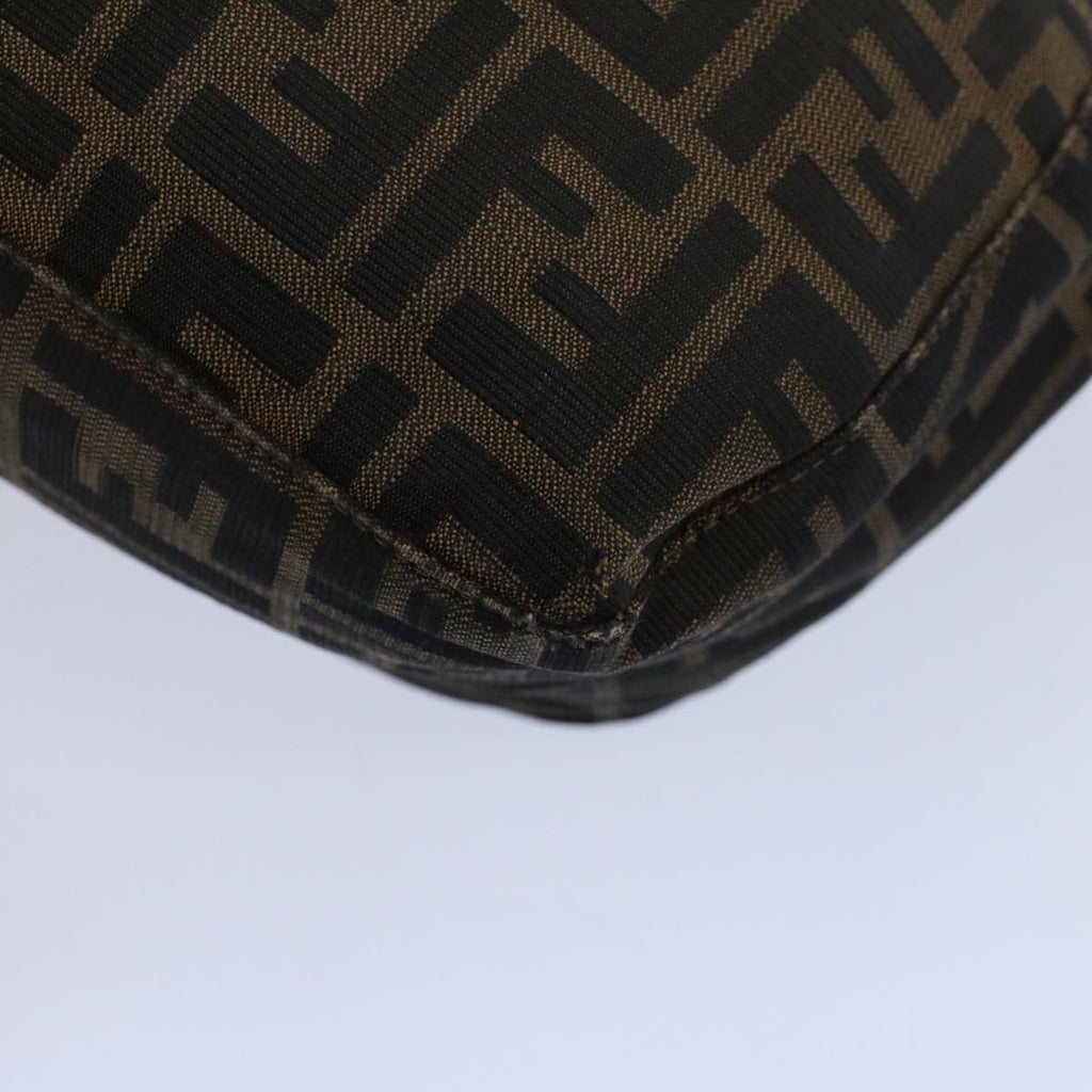 FENDI Zucca Canvas Mamma Baguette Shoulder Bag Black Brownep2428