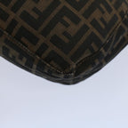 FENDI Zucca Canvas Mamma Baguette Shoulder Bag Black Brownep2428