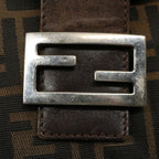 FENDI Zucca Canvas Mamma Baguette Shoulder Bag Black Brownep2428