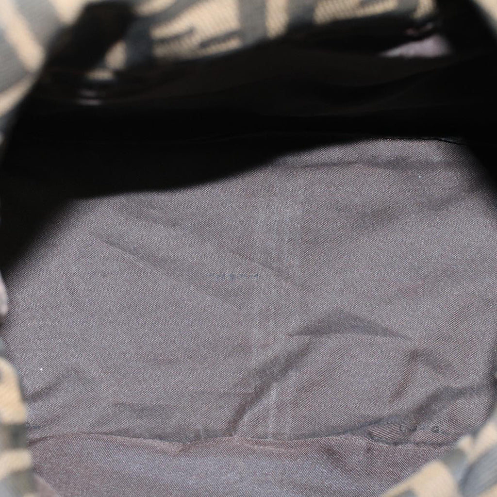 FENDI Zucca Canvas Mamma Baguette Shoulder Bag Black Brownep2428