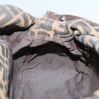 FENDI Zucca Canvas Mamma Baguette Shoulder Bag Black Brownep2428