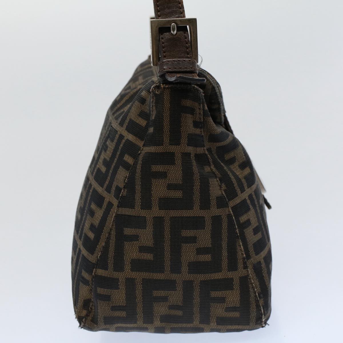 FENDI Zucca Canvas Mamma Baguette Shoulder Bag Black Brownep2428
