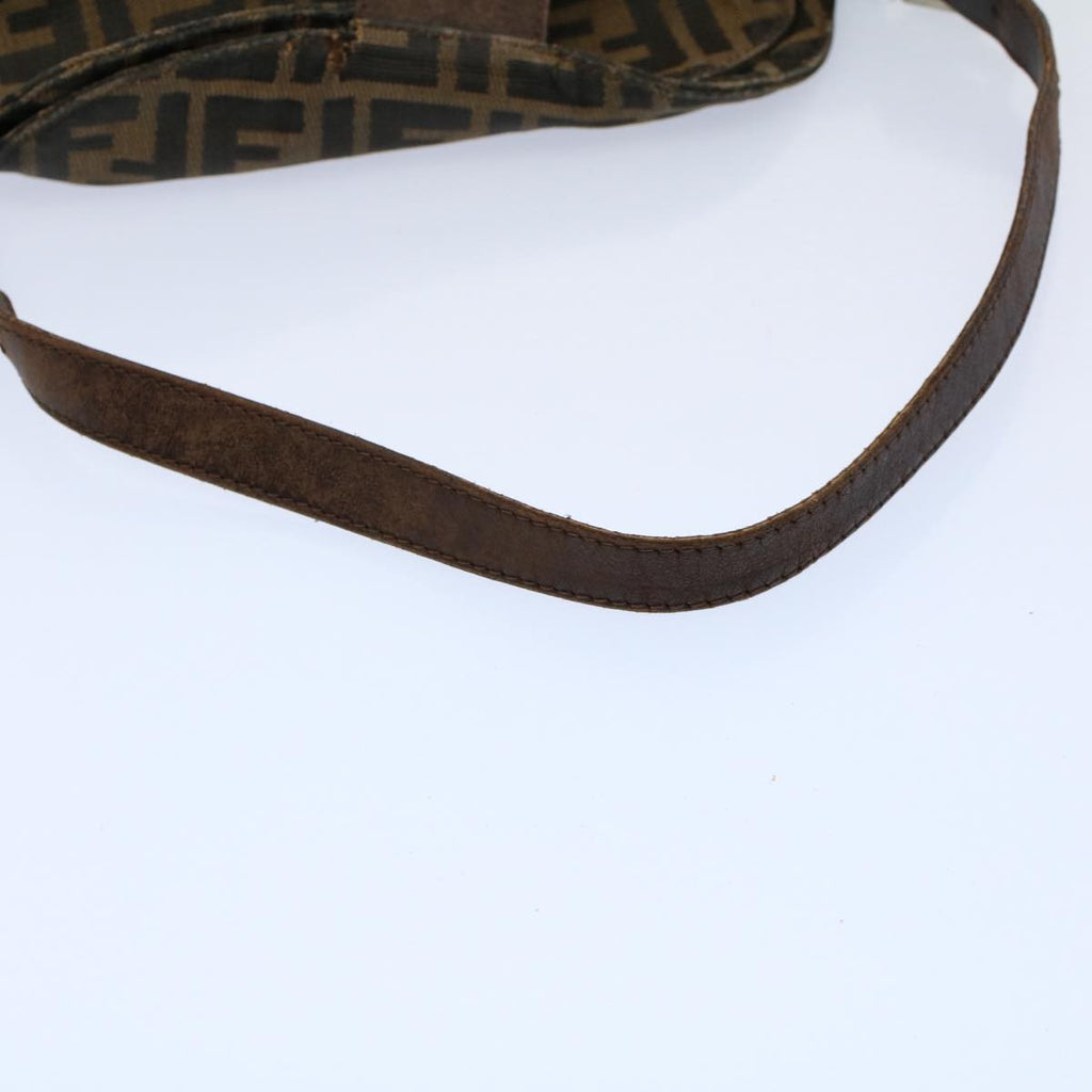 FENDI Zucca Canvas Mamma Baguette Shoulder Bag Black Brownep2428