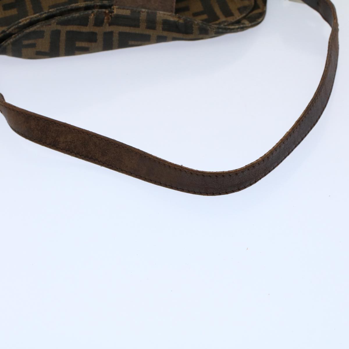 FENDI Zucca Canvas Mamma Baguette Shoulder Bag Black Brownep2428