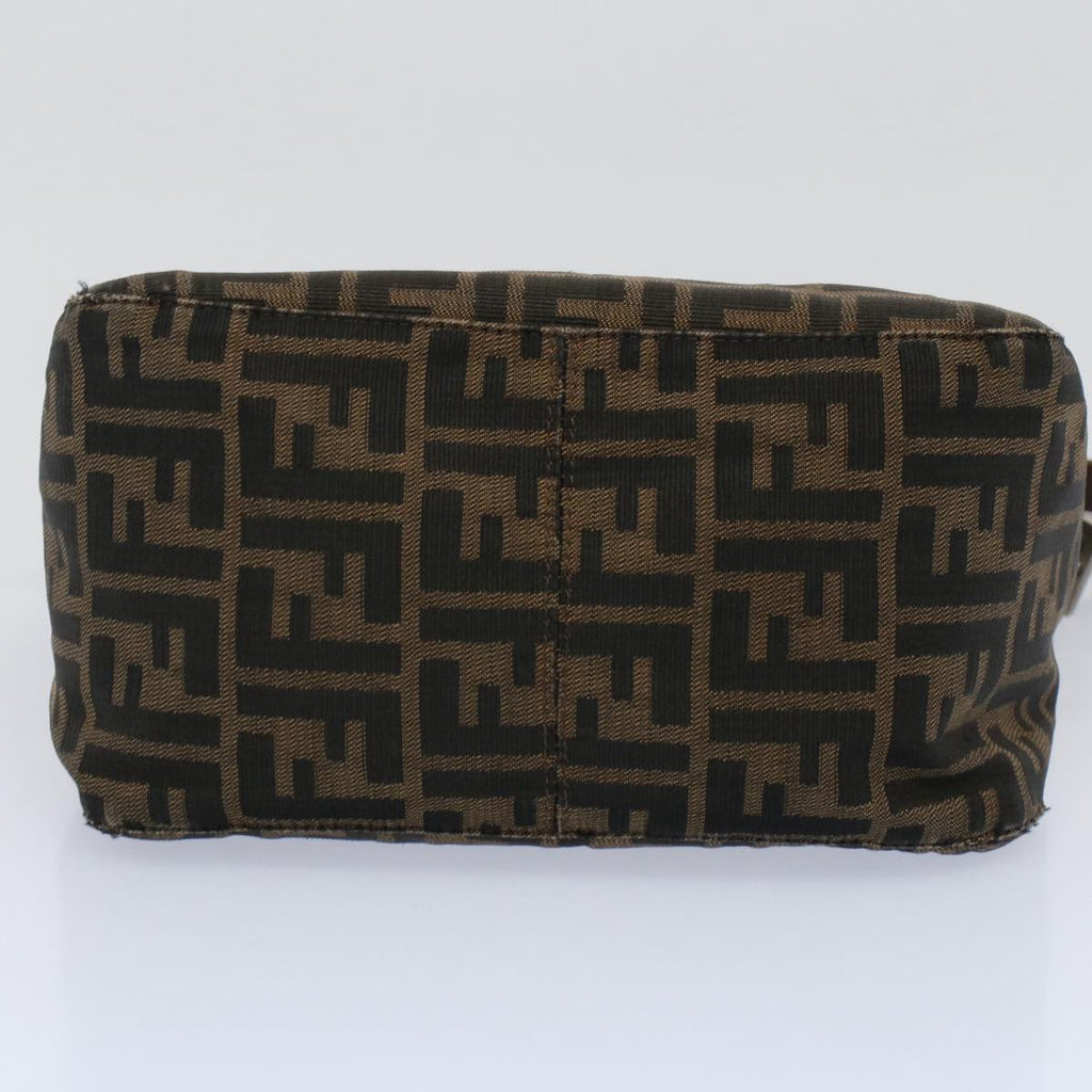 FENDI Zucca Canvas Mamma Baguette Shoulder Bag Black Brownep2428
