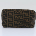 FENDI Zucca Canvas Mamma Baguette Shoulder Bag Black Brownep2428