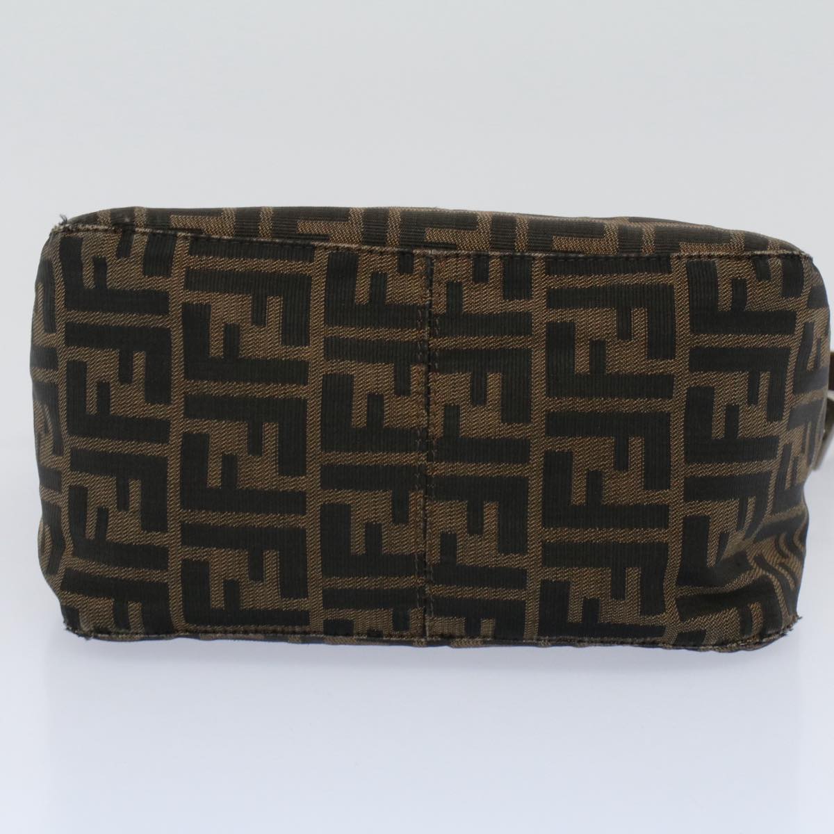 FENDI Zucca Canvas Mamma Baguette Shoulder Bag Black Brownep2428