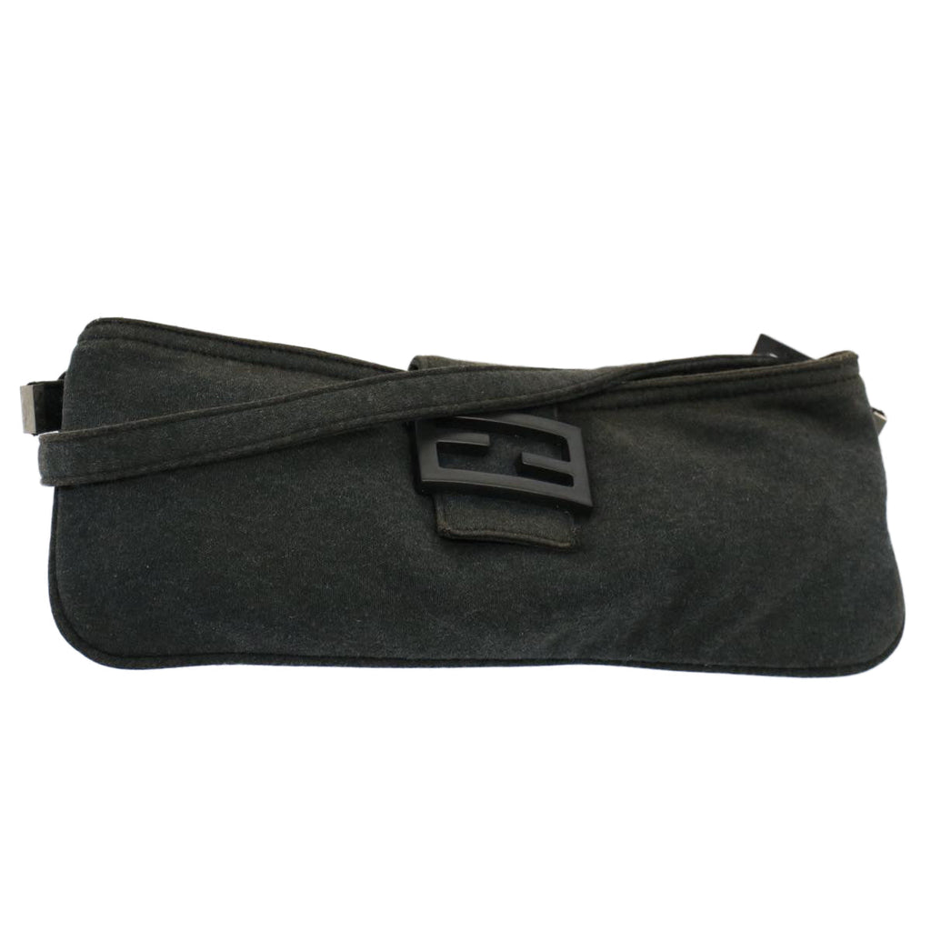 FENDI Mamma Baguette Shoulder Bag Cotton Gray 2354 26685 099ep2430