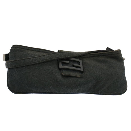 FENDI Mamma Baguette Shoulder Bag Cotton Gray 2354 26685 099ep2430