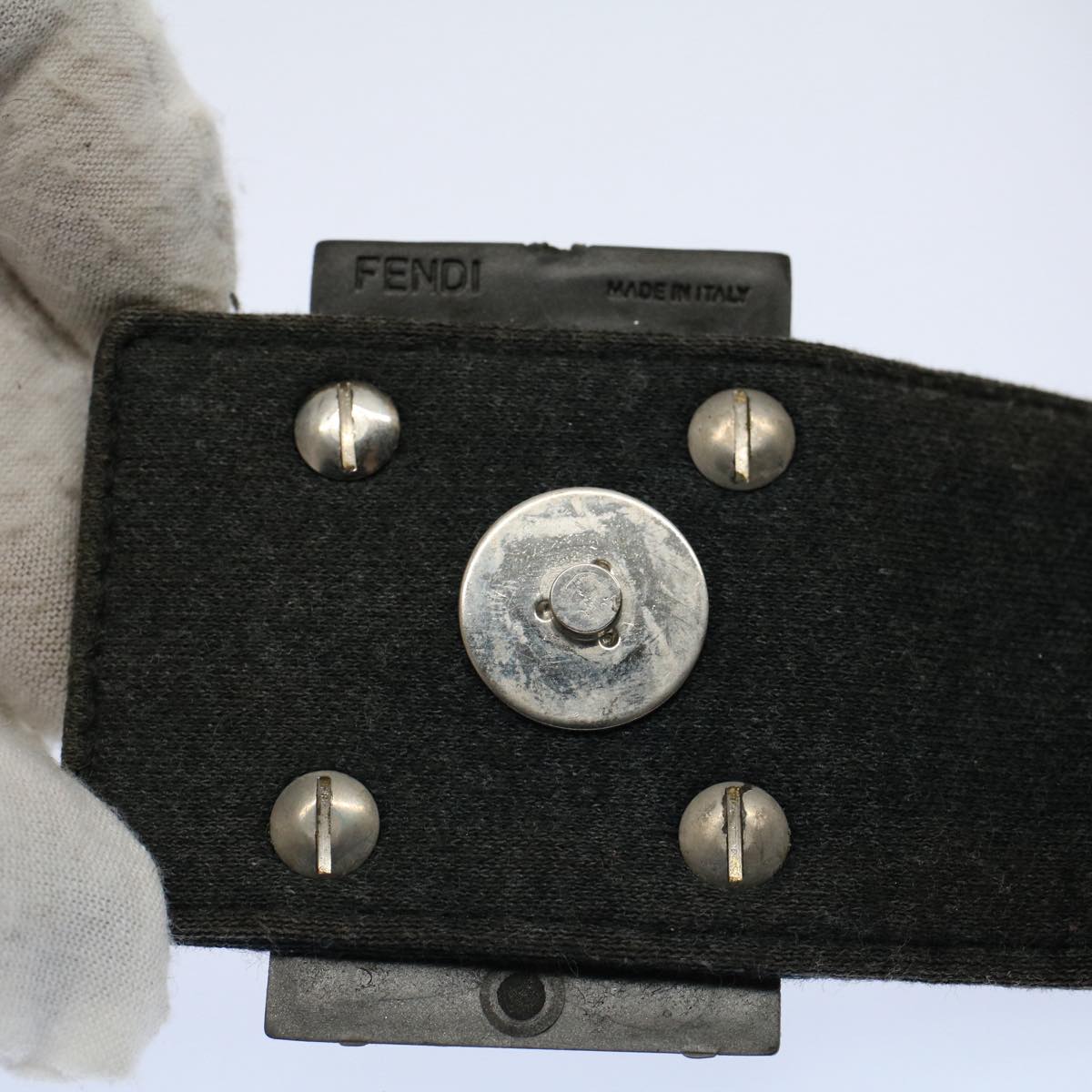 FENDI Mamma Baguette Shoulder Bag Cotton Gray 2354 26685 099ep2430