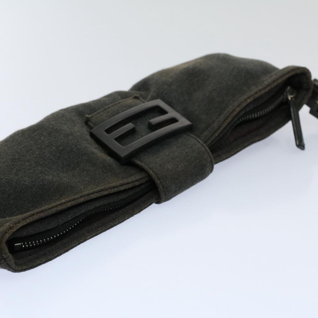 FENDI Mamma Baguette Shoulder Bag Cotton Gray 2354 26685 099ep2430