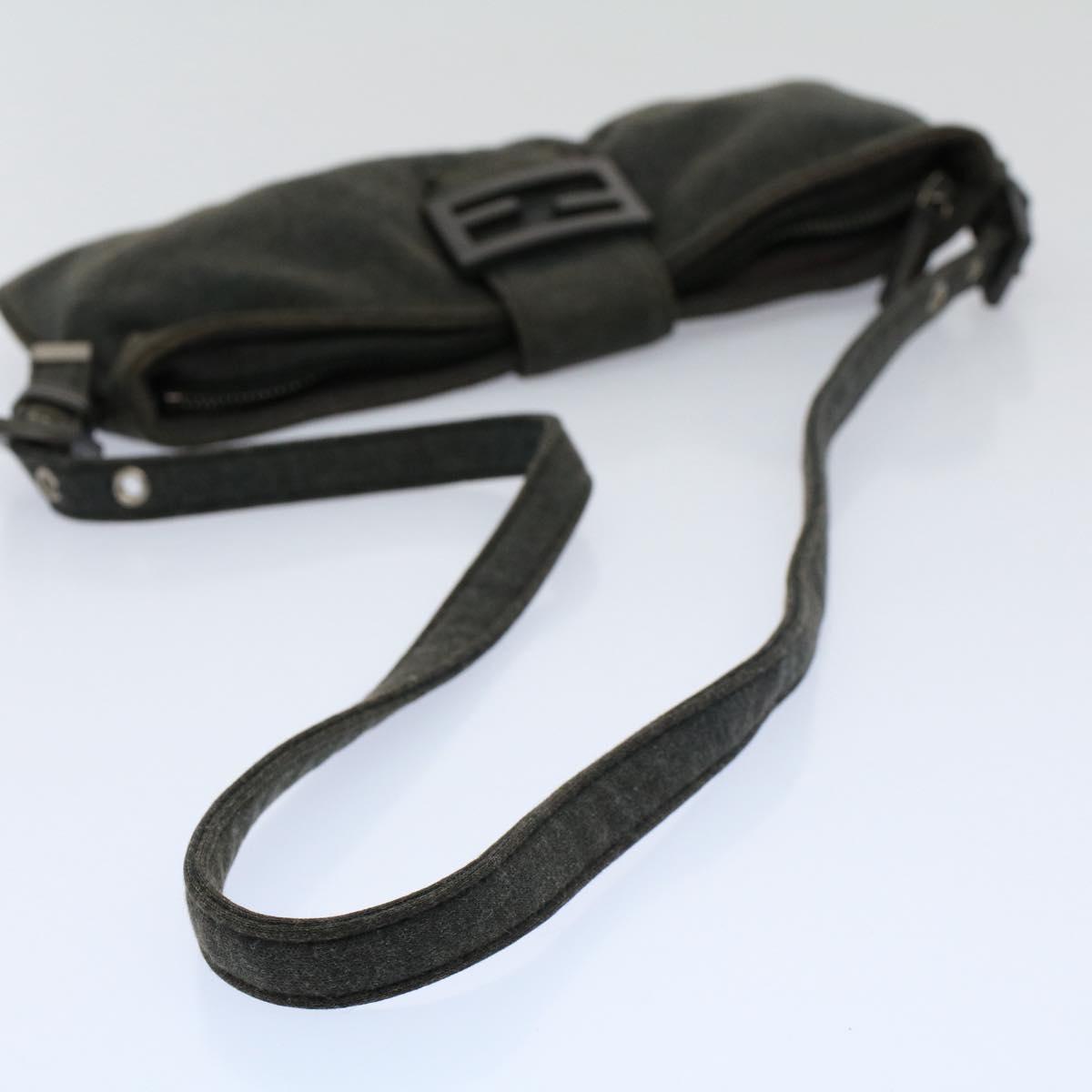 FENDI Mamma Baguette Shoulder Bag Cotton Gray 2354 26685 099ep2430