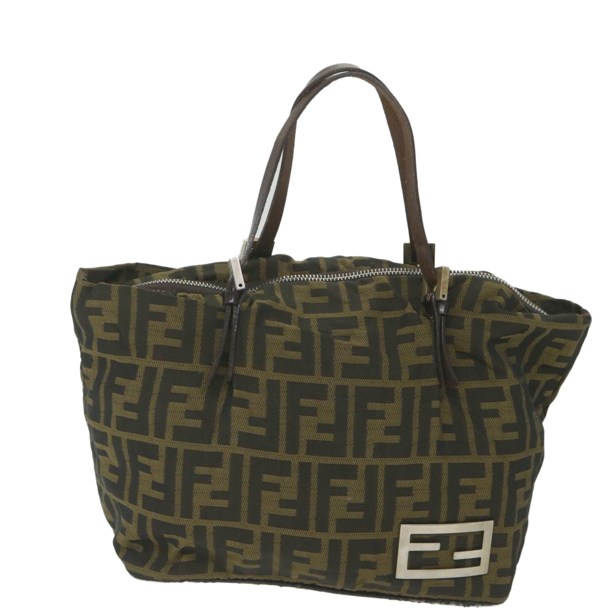 FENDI Zucca Canvas Tote Bag Black Brown 2241 26634 099ep2431