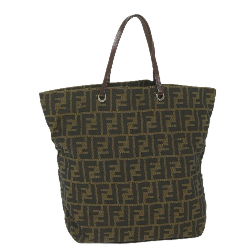 FENDI Zucca Canvas Tote Bag Black Brownep2432