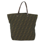 FENDI Zucca Canvas Tote Bag Black Brownep2432