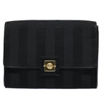 FENDI Pecan Canvas Clutch Bag Black Brownep2439