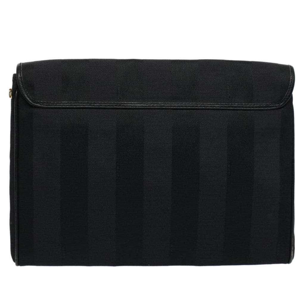 FENDI Pecan Canvas Clutch Bag Black Brownep2439